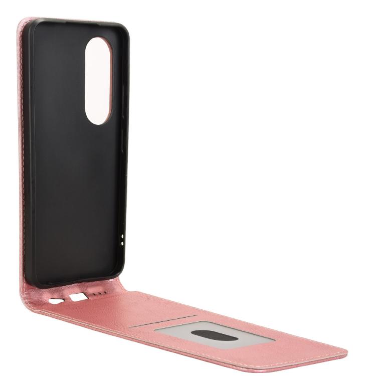 Funda de Cuero Magnética con Tapa Vertical para Teléfono Itel S25 (Oro Rosa)