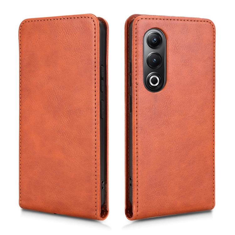 Funda de Cuero con Tapa Vertical Magnética para Teléfono Itel S25 (Marrón)