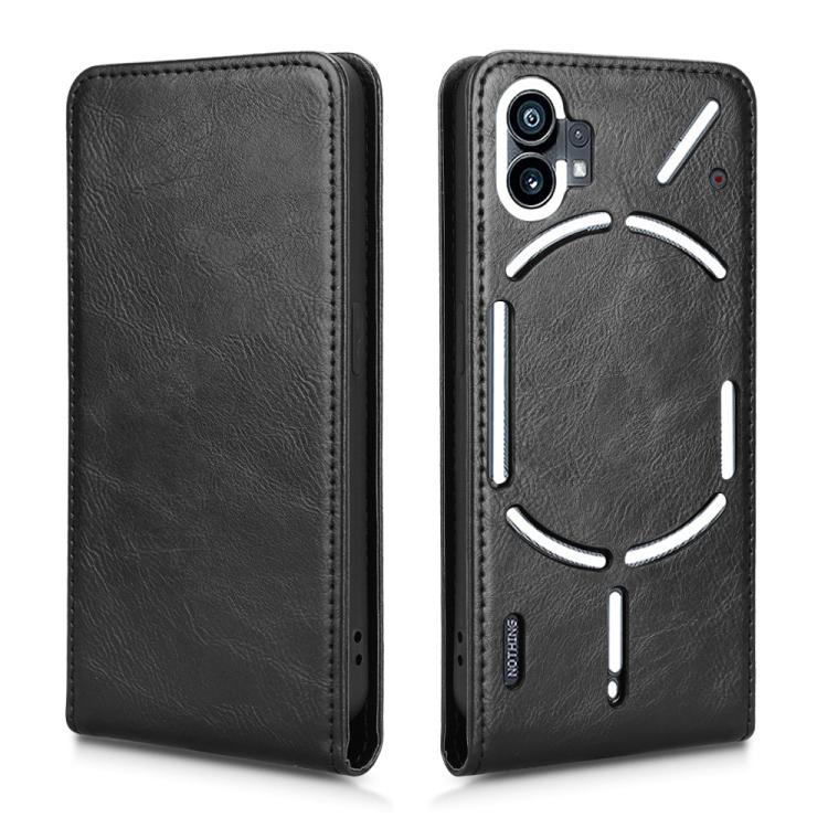 Funda de Cuero Magnética con Tapa Vertical para Nothing Phone 1 (Negra)