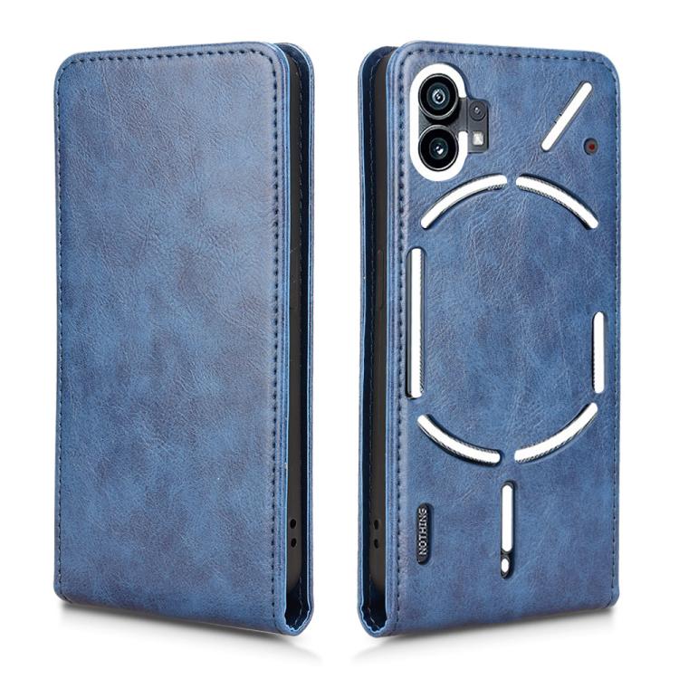 Funda de Cuero Magnética con Tapa Vertical para Nothing Phone 1 (Azul)