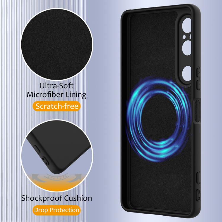 Funda de Silicona a Prueba de Golpes Magsafe para Sony Xperia 1 Vi (Negra)