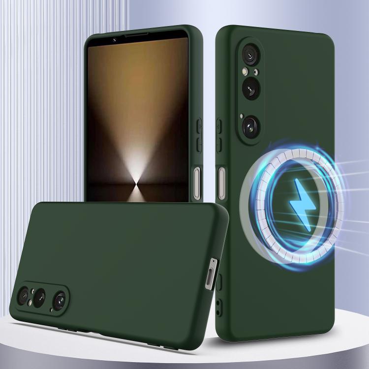 Funda de Silicona para Sony Xperia 1 Vi a Prueba de Golpes Magsafe (Verde Oscuro)