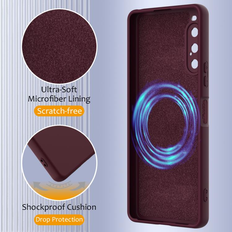 Funda de Silicona a Prueba de Golpes Magsafe para Sony Xperia 10 V (Ciruela)