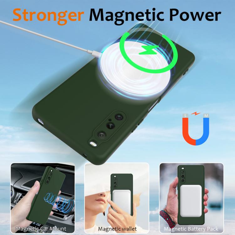 Funda de Silicona Magsafe para Sony Xperia 10 V a Prueba de Golpes (Verde Oscuro)