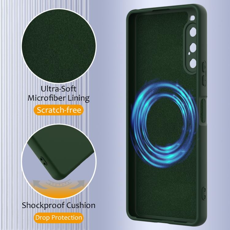 Funda de Silicona Magsafe para Sony Xperia 10 V a Prueba de Golpes (Verde Oscuro)