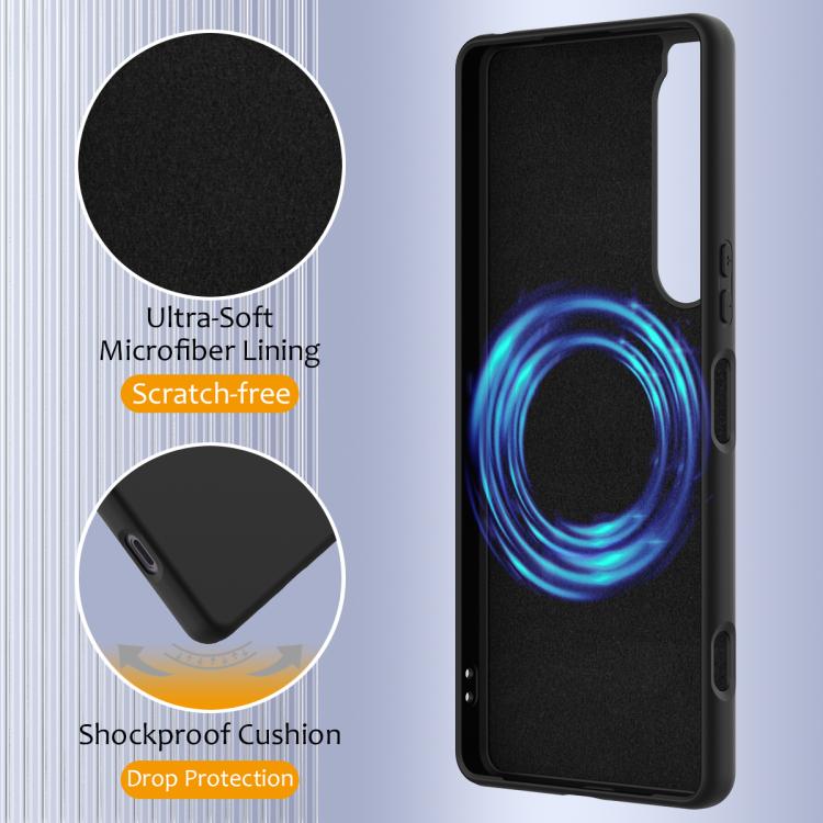 Funda de Silicona Magsafe para Sony Xperia 1 IV a Prueba de Golpes (Negra)