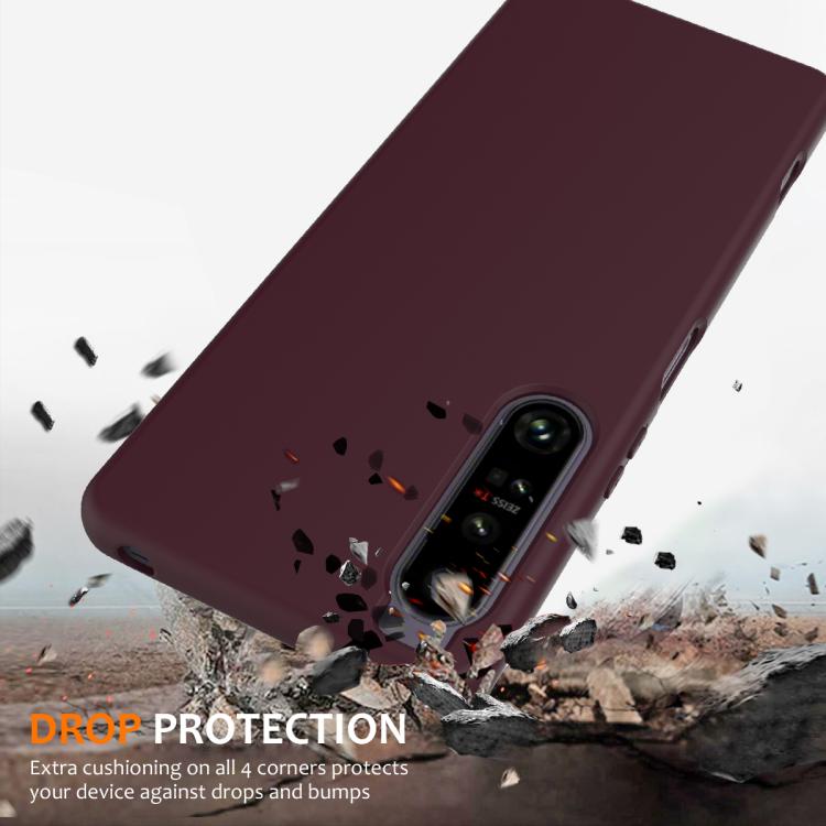 Funda de Silicona a Prueba de Golpes Magsafe para Sony Xperia 1 IV (Ciruela)