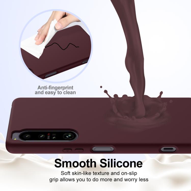 Funda de Silicona a Prueba de Golpes Magsafe para Sony Xperia 1 IV (Ciruela)