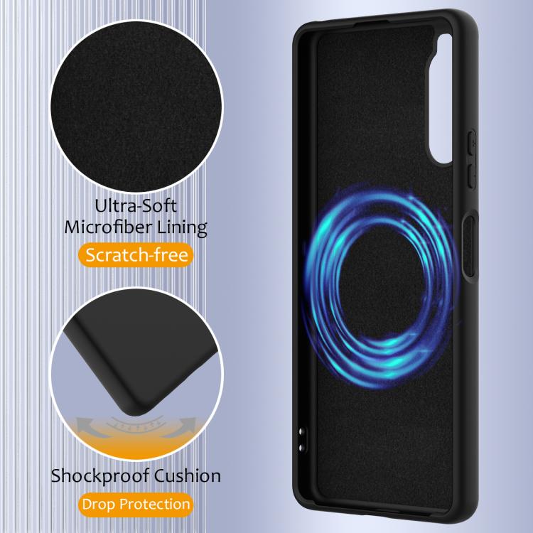 Funda silicona a prueba de golpes Magsafe Sony Xperia 10 IV (Negra)