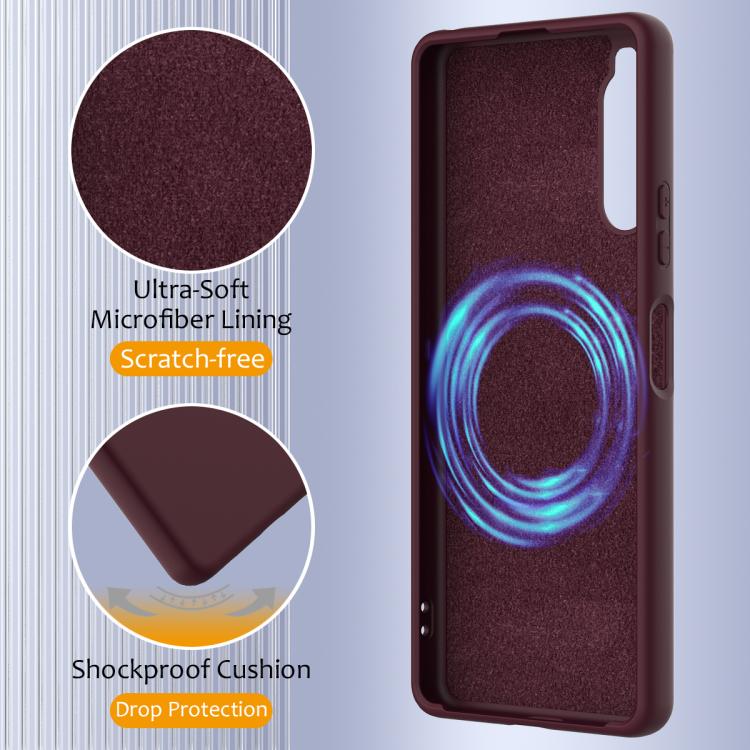 Funda silicona a prueba de golpes Magsafe para Sony Xperia 10 Iv (Ciruela)