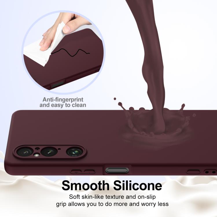 Funda Silicona Magsafe Sony Xperia 1 V a Prueba de Golpes (Ciruela)