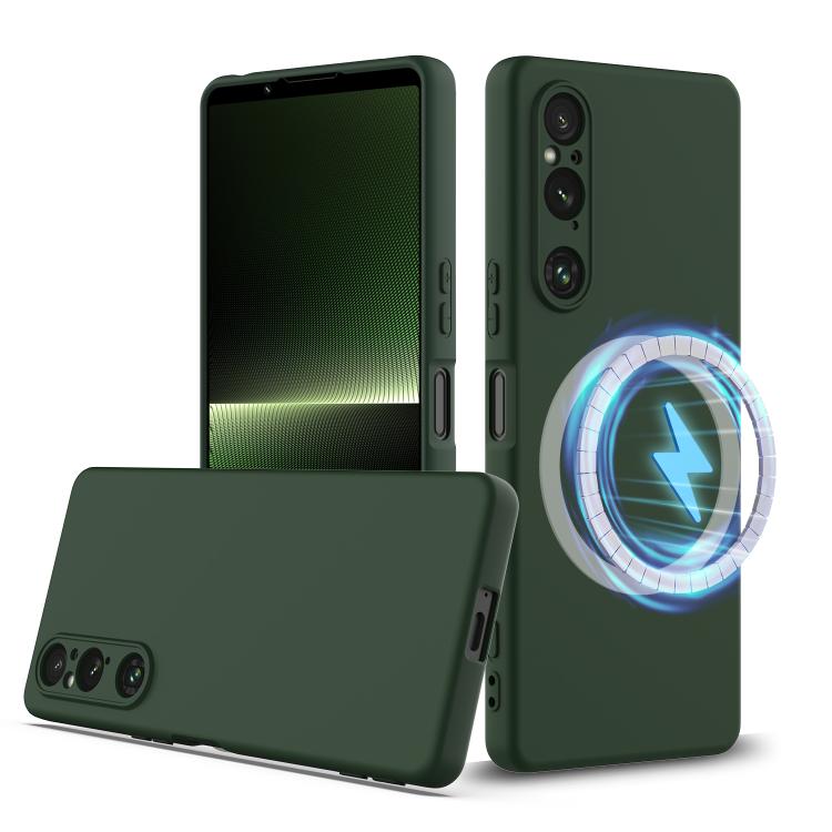 Funda de Silicona Magsafe para Sony Xperia 1 V a Prueba de Golpes (Verde Oscuro)