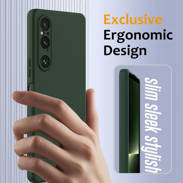 Funda de Silicona Magsafe para Sony Xperia 1 V a Prueba de Golpes (Verde Oscuro)