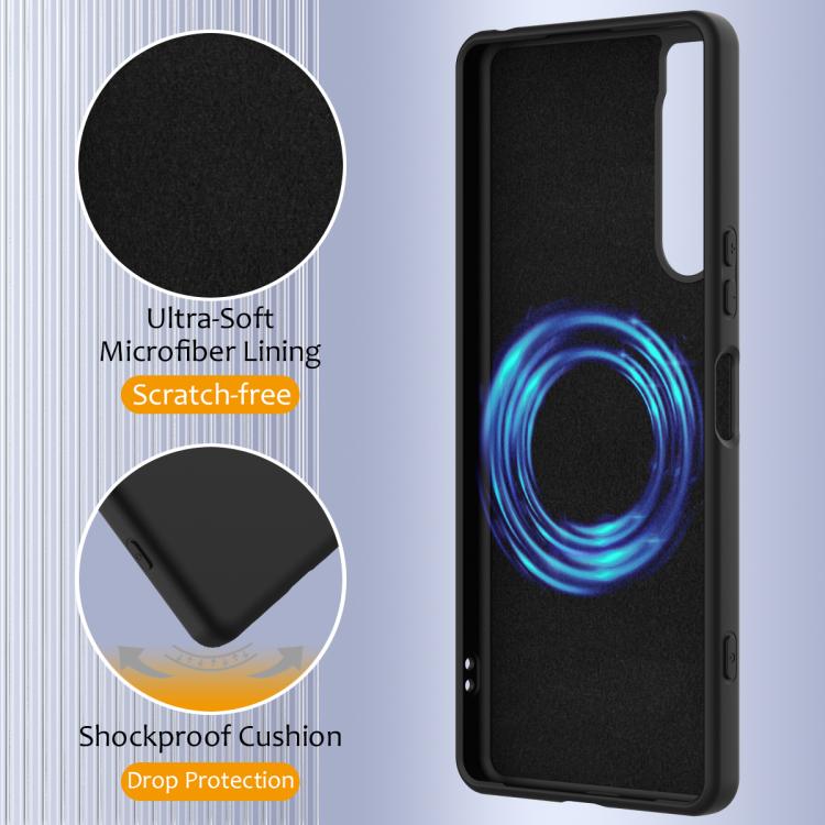 Funda silicona a prueba de golpes Magsafe para Sony Xperia 5 IV (Negra)