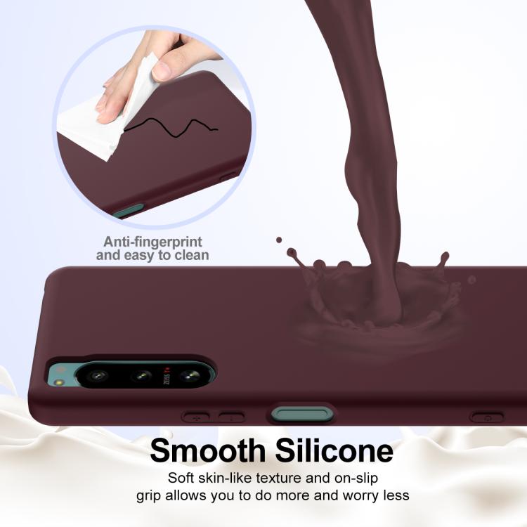 Funda de Silicona a Prueba de Golpes Magsafe para Sony Xperia 5 IV (Ciruela)