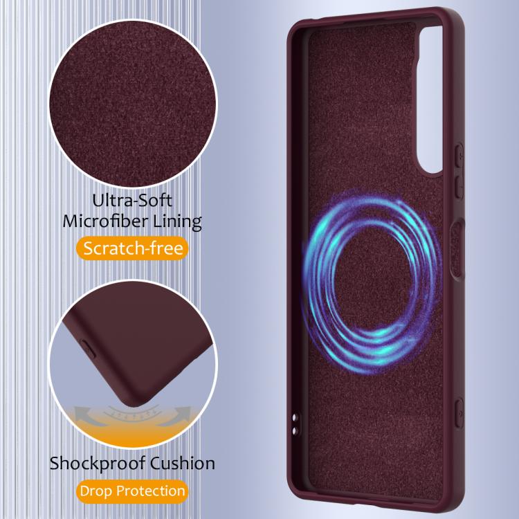 Funda de Silicona a Prueba de Golpes Magsafe para Sony Xperia 5 IV (Ciruela)