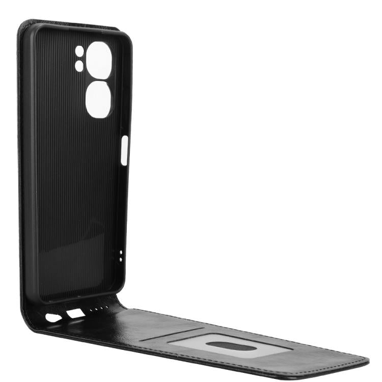 Funda de Cuero con Tapa Vertical Magnética para Teléfono Oukitel C58/C58 Pro (Negra)