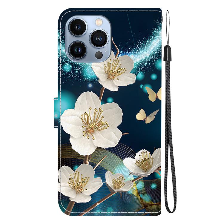 Funda de Cuero iPhone 15 Pro Max Dibujo Colores Textura Cristal (Magnolia)