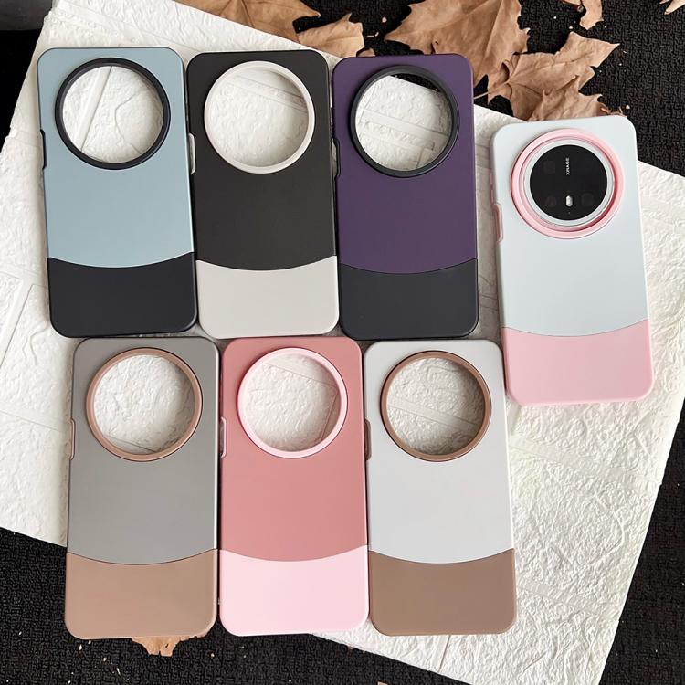 Funda híbrida TPU y PC para Huawei Mate 70 Pro+ 2 en 1 con contraste de color (Negro y Gris)