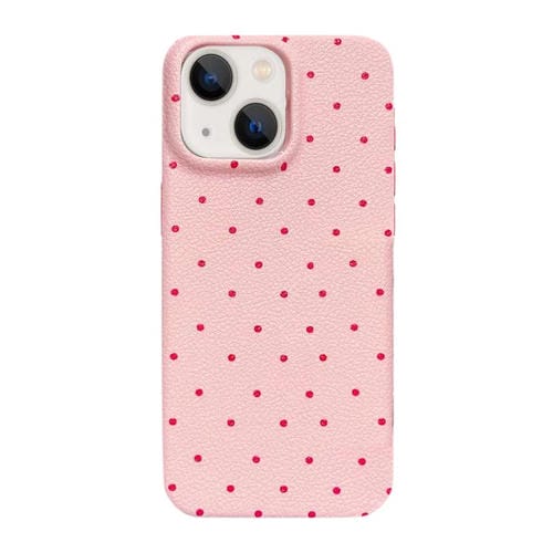 Funda de Silicona Dopamine para iPhone 15 con Lunares (Rosa)