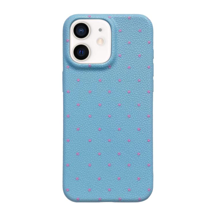 Funda de Silicona Dopamine para iPhone 12 con Lunares (Azul)