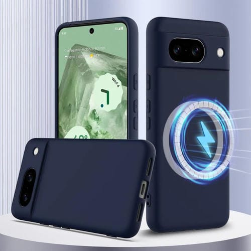 Funda de Silicona a Prueba de Golpes Magsafe para Google Pixel 8A (Azul Marino)