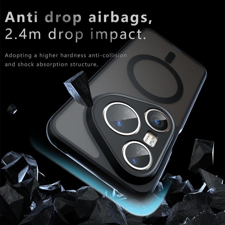 Funda híbrida de TPU y PC con protección MagSafe para Huawei Pura 80 Pro 5G (negro esmerilado)