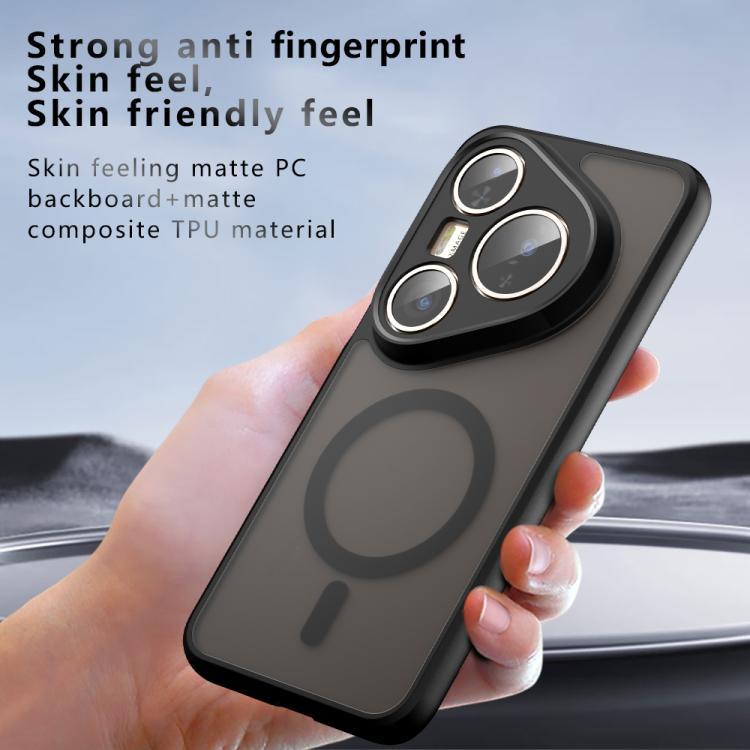 Funda híbrida de TPU y PC con protección MagSafe para Huawei Pura 80 Pro 5G (negro esmerilado)