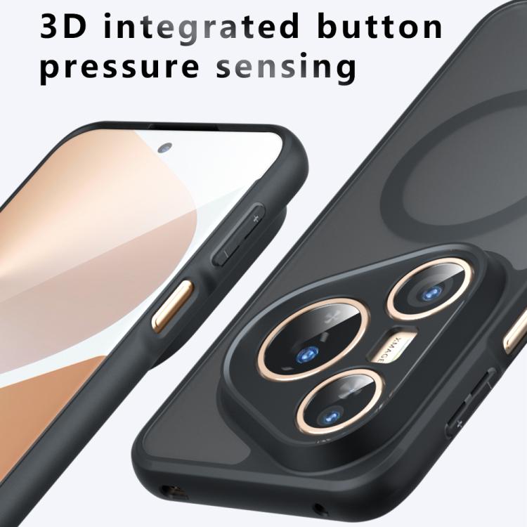 Funda híbrida de TPU y PC con protección MagSafe para Huawei Pura 80 Pro 5G (negro esmerilado)