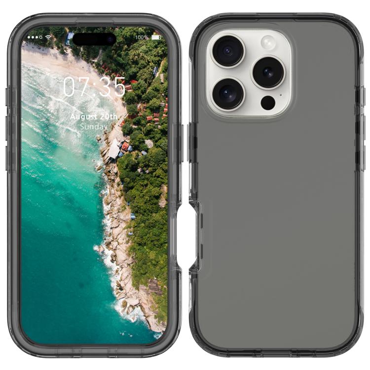 Funda de teléfono PC + TPU iPhone 16 Pro a prueba de golpes (Negro)