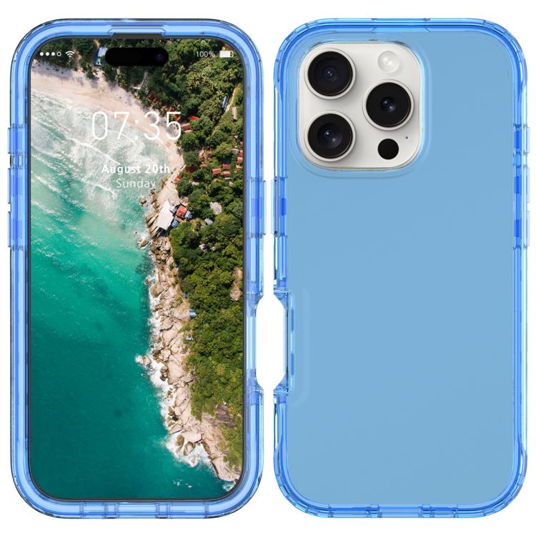 Funda de Teléfono PC + TPU iPhone 16 Pro Protección Antigolpes (Azul)