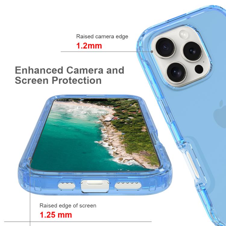 Funda de Teléfono PC + TPU iPhone 16 Pro Protección Antigolpes (Azul)