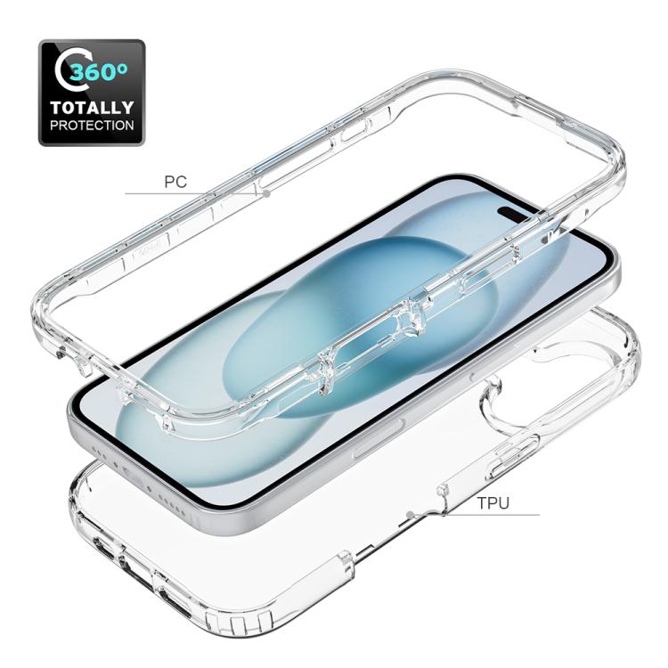 Funda de Teléfono PC + TPU para iPhone 16 a Prueba de Golpes (Morado)