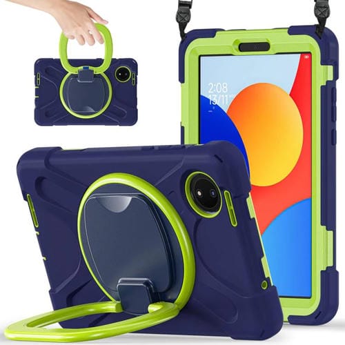 Funda Híbrida de Silicona para Tableta Xiaomi Redmi Pad Se 8.7 con Soporte y Correa para El Hombro (Azul Marino Lima)
