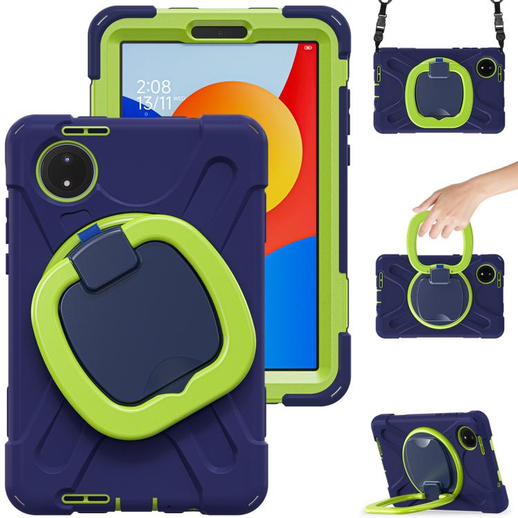 Funda Híbrida de Silicona para Tableta Xiaomi Redmi Pad Se 8.7 con Soporte y Correa para El Hombro (Azul Marino Lima)