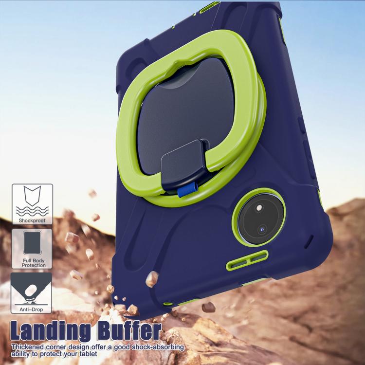 Funda Híbrida de Silicona para Tableta Xiaomi Redmi Pad Se 8.7 con Soporte y Correa para El Hombro (Azul Marino Lima)