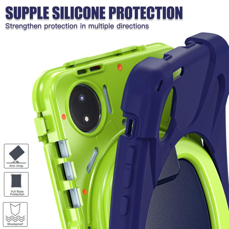 Funda Híbrida de Silicona para Tableta Xiaomi Redmi Pad Se 8.7 con Soporte y Correa para El Hombro (Azul Marino Lima)