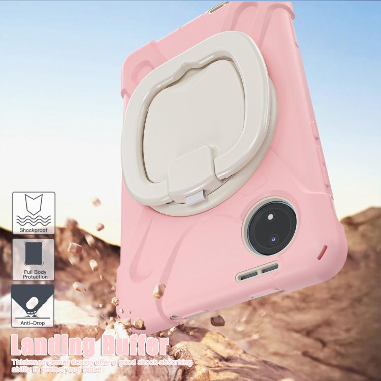 Funda Híbrida de Silicona para Tableta Xiaomi Redmi Pad Se 8.7 con Soporte y Correa para El Hombro (Rosa Cerezo)