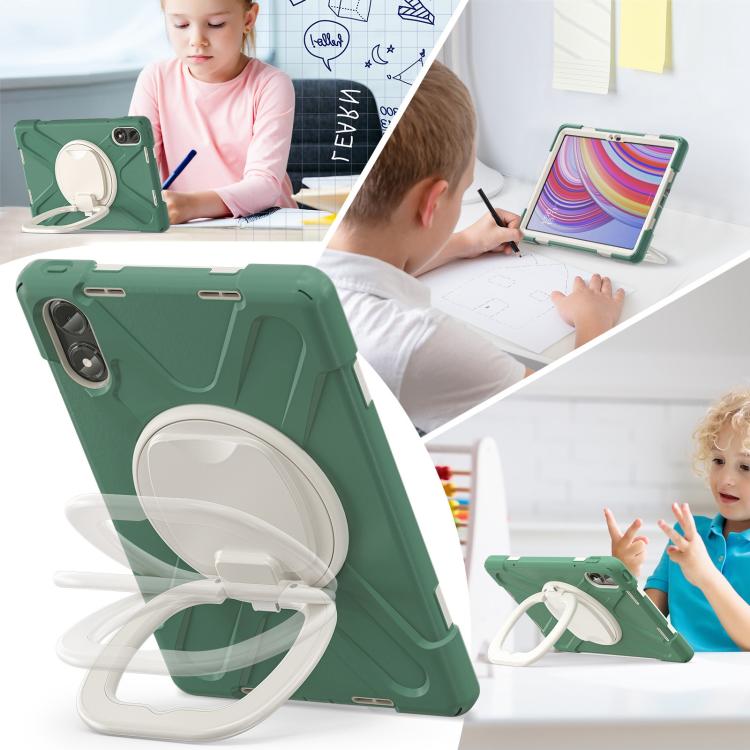 Funda Híbrida de Silicona para Tableta Xiaomi Redmi Pad Pro 12.1 con Soporte y Correa para El Hombro (Verde Esmeralda)