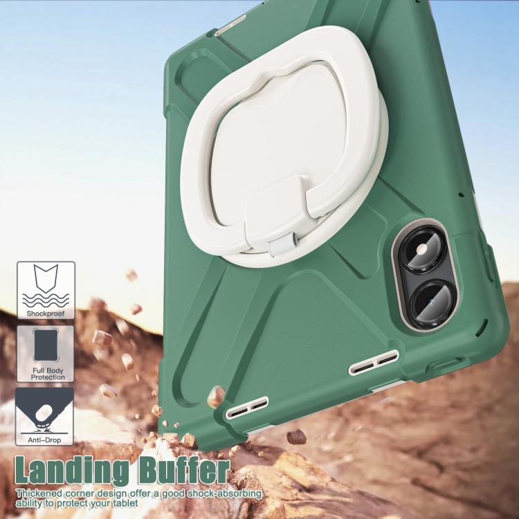 Funda Híbrida de Silicona para Tableta Xiaomi Redmi Pad Pro 12.1 con Soporte y Correa para El Hombro (Verde Esmeralda)