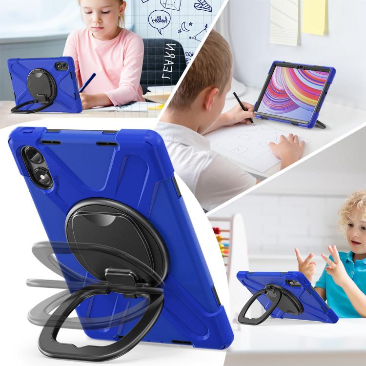 Funda Híbrida de Silicona para Tableta Xiaomi Redmi Pad Pro 12.1 con Soporte y Correa para El Hombro (Azul)