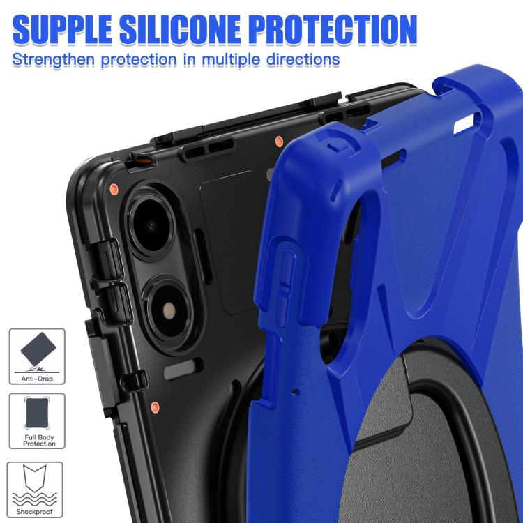 Funda Híbrida de Silicona para Tableta Xiaomi Redmi Pad Pro 12.1 con Soporte y Correa para El Hombro (Azul)