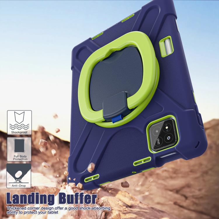 Funda Híbrida de Silicona para Tableta Xiaomi Pad 7/7 Pro con Soporte y Correa para El Hombro (Azul Marino Lima)