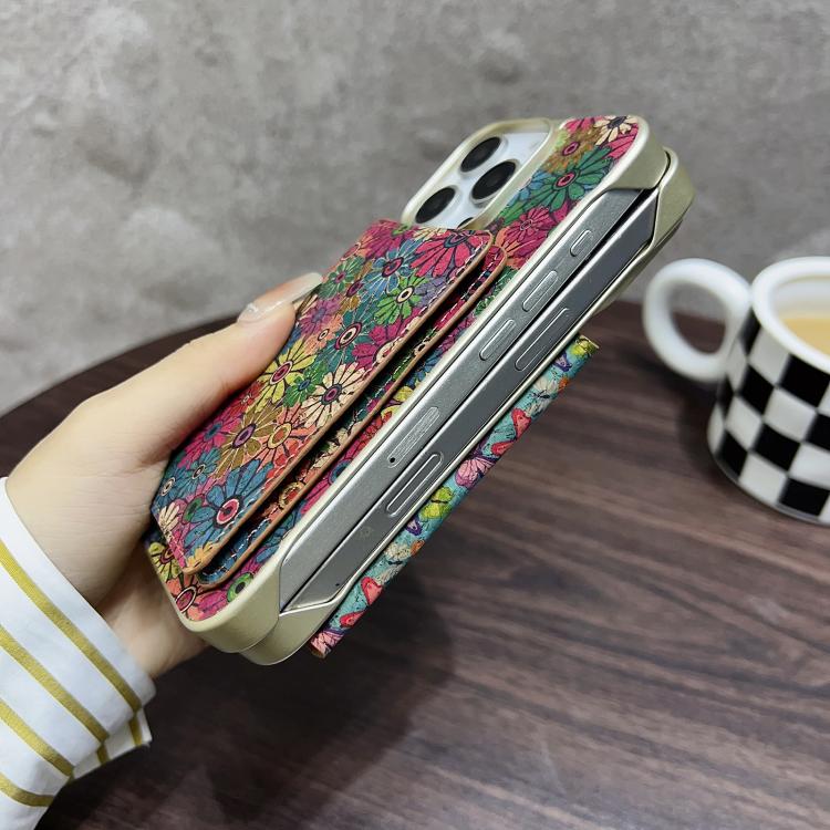 Funda para iPhone 15 Plus/14 Plus Denior D24 Paint con Ranura para Tarjeta Magsafe (Girasol Verde)
