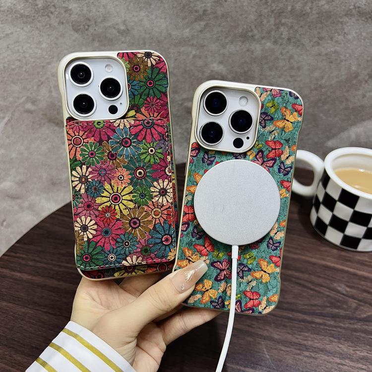 Funda para iPhone 15 Pro Max Denior D24 Paint con Ranura para Tarjeta Magsafe (Verde)