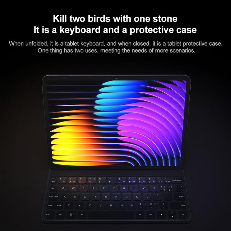 Funda Protectora de Doble Cara con Teclado Xiaomi Original para Xiaomi Pad 7/7 Pro, Funda de Cuero Inteligente para Tableta (Gris)
