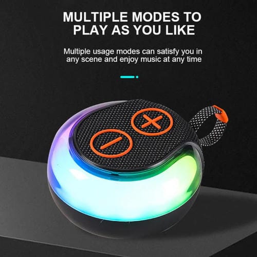 Altavoz Bluetooth portátil Subwoofer de escritorio con luz RGB para exteriores (Negro)