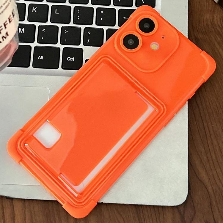 Funda TPU con Ranura para Tarjeta Lateral para iPhone 11 (Naranja)