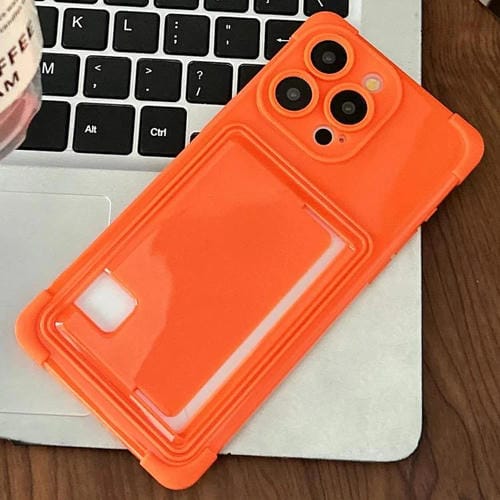 Funda TPU con Ranura para Tarjeta Lateral iPhone 14 Pro Max (Naranja)