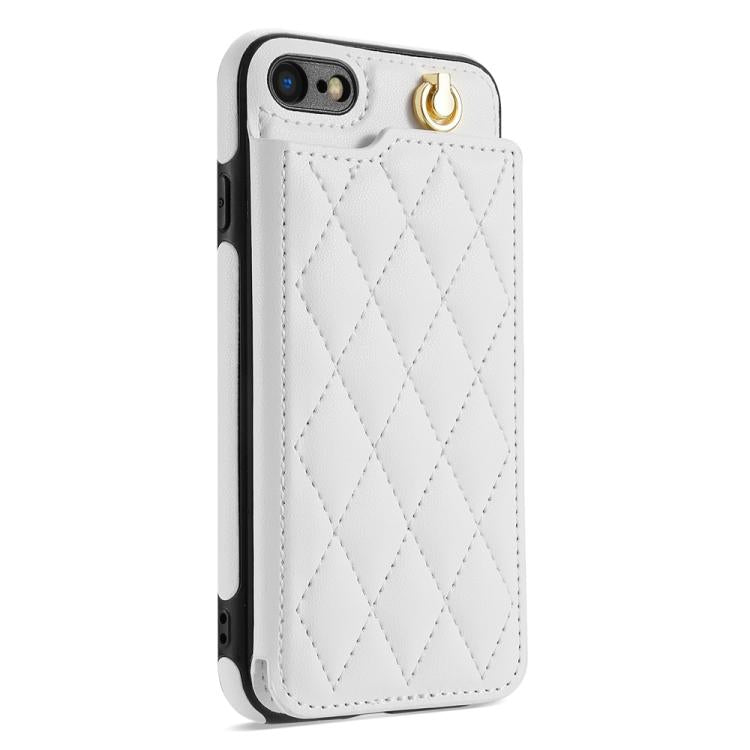 Estuche para Teléfono Rombal para iPhone 8 Plus/7 Plus con Ranuras y Cordón (Blanco)